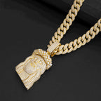 GL Ice Out Silver Full Moissanite Jesus Pendant