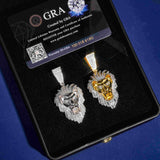 Lion diamond pendant brass zircon material