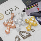 GL Iced Out Layered Cross 925 Silver Moissanite Pendant