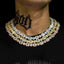 12MM Round&Rmerald Cut VVS Moissanite Luxury Cuban Chain Necklace