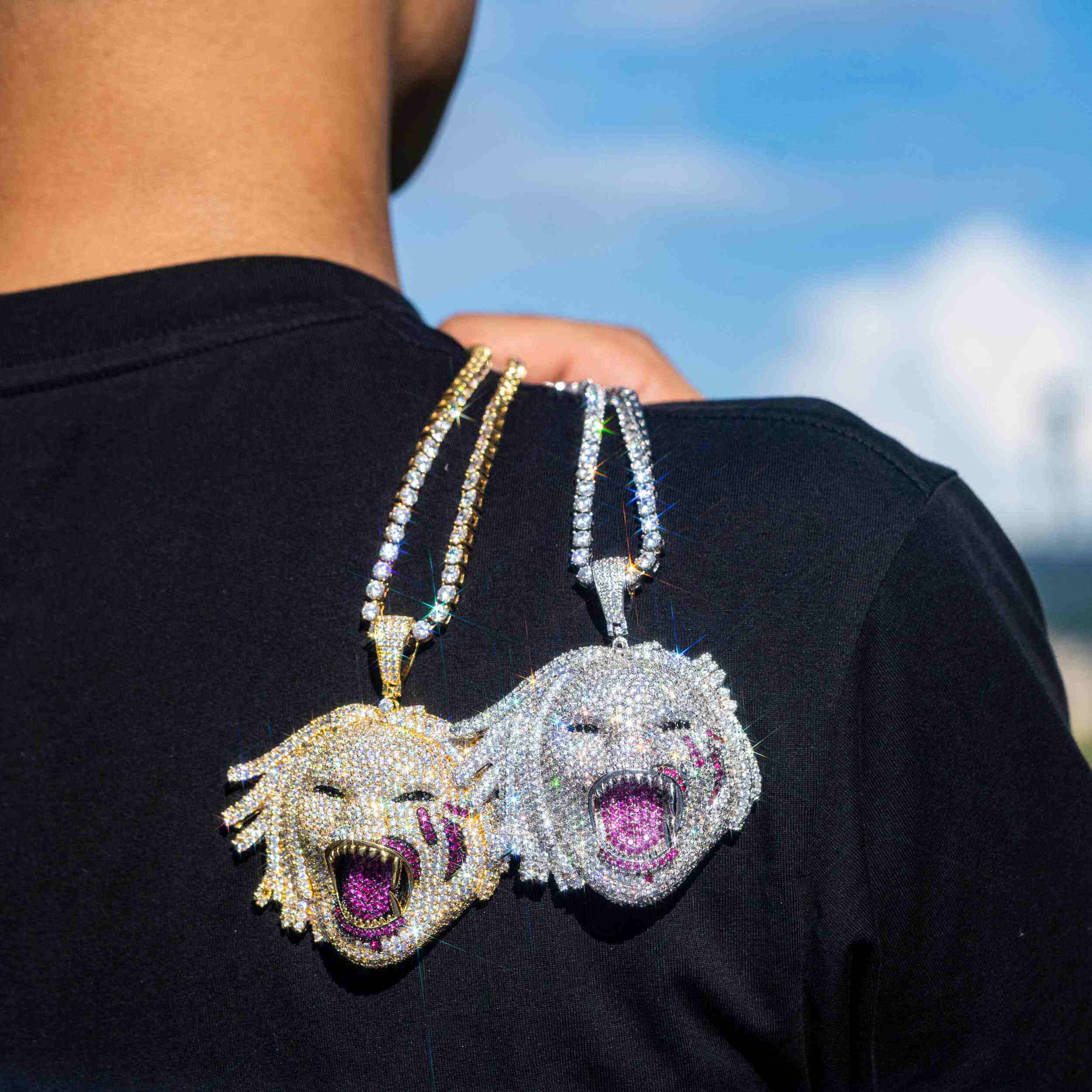 GL Screaming Clown Hip Hop Attitude VVS Diamond Pendant Secondary image