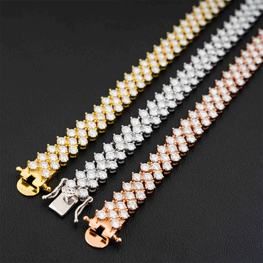 925 silver Pass Diamond Tester iced out jewelry VVS moissanite Tennis Chains Moissanite Diamond Tennis Bracelets