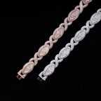 13MM S925 Silver Evil Eye Infinity VVS Moissanite Cuban Link Chain