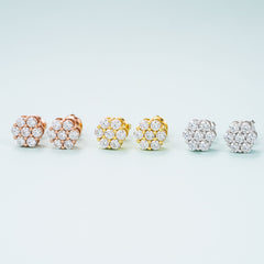 【US 3 Days Delivery】GL Hip Hop Earrings 925 Sterling Silver Moissanite Stud Earrings