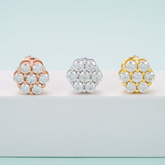 【US 3 Days Delivery】GL Hip Hop Earrings 925 Sterling Silver Moissanite Stud Earrings