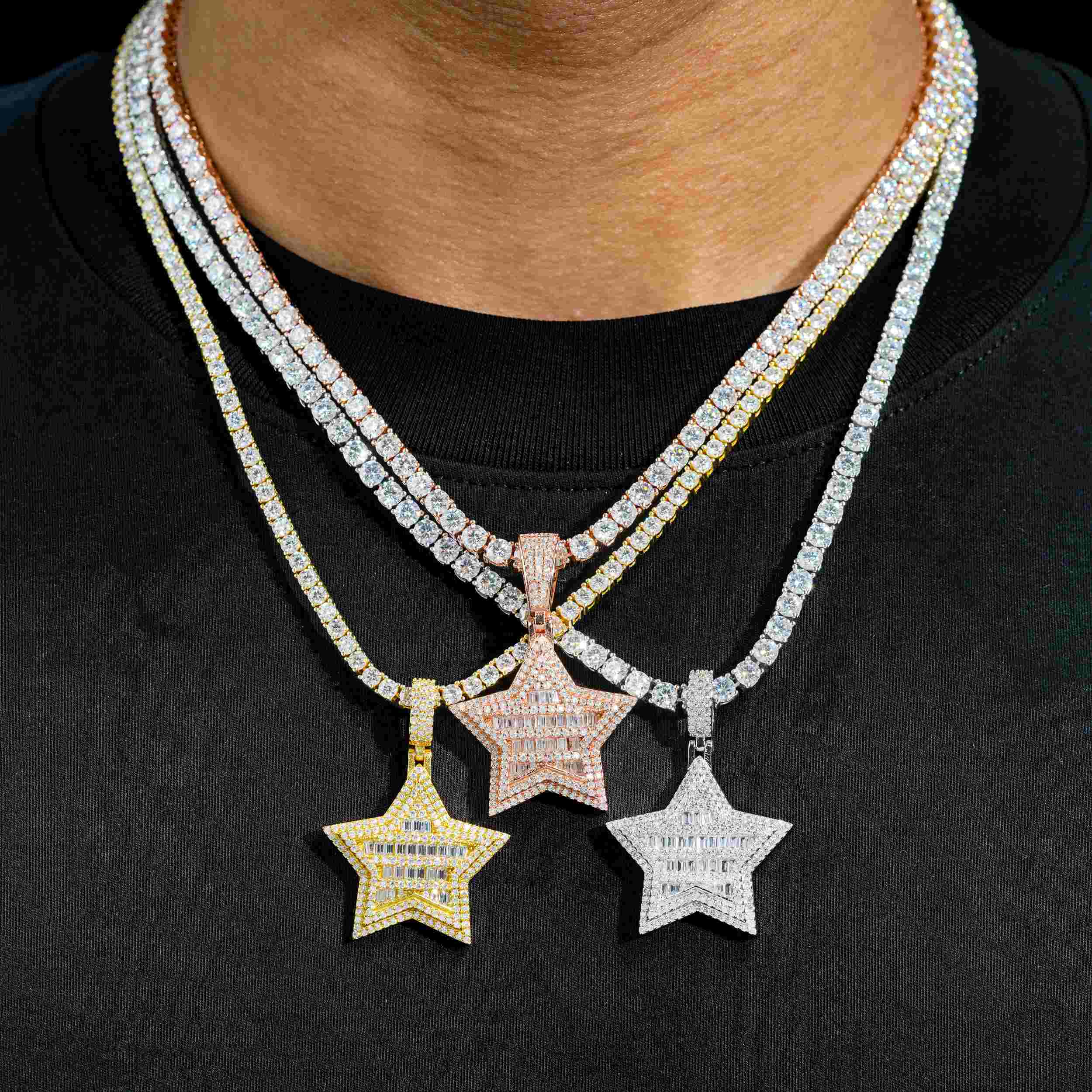 GL Hip Hop Star VVS Moissanite Silver Iced Out Diamond Pendant Main image