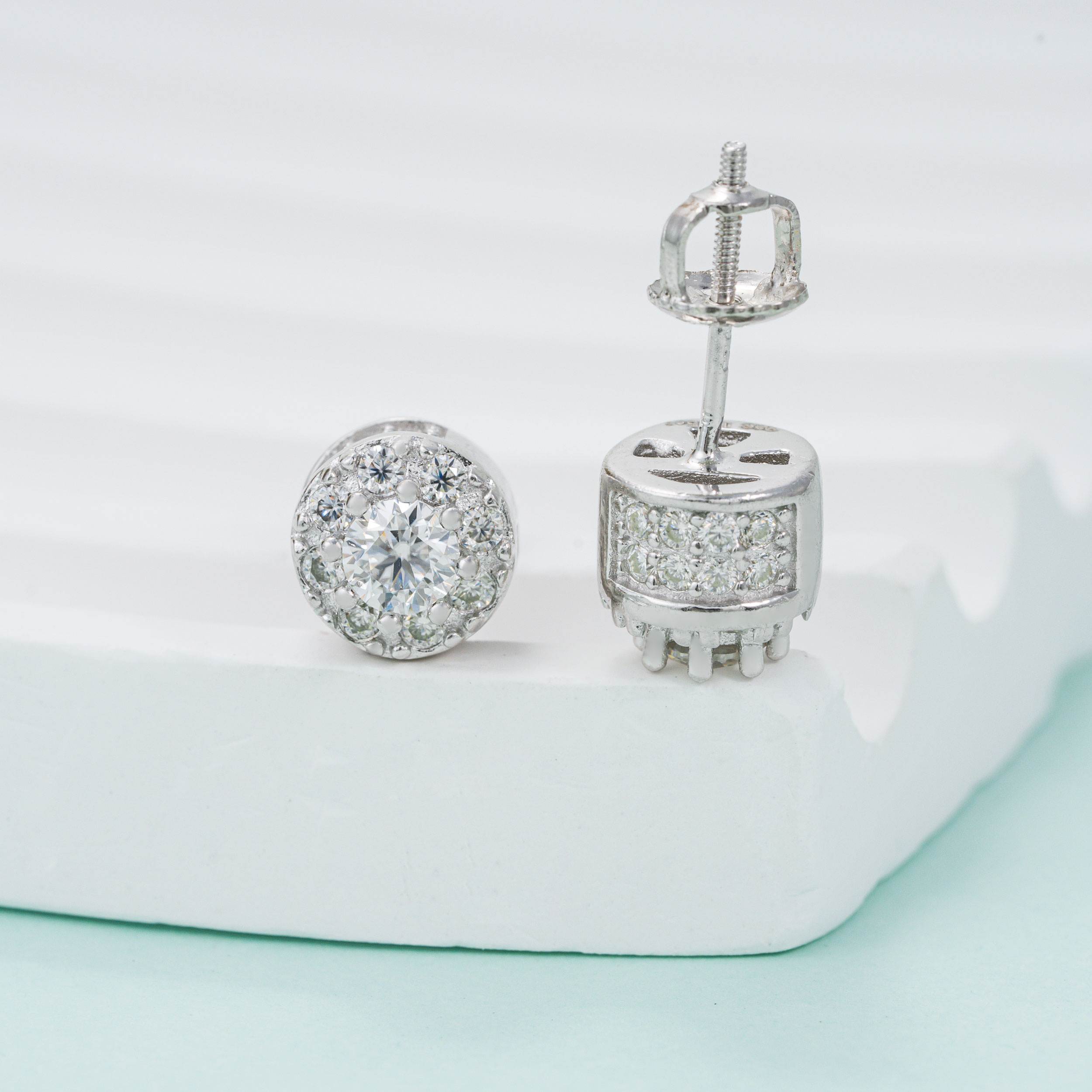 GL Hip Hop Earrings VVS Moissanite Diamond Stud 925 Sterling Silver
