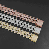 16mm Thorn Brass Zircon Cuban Chain