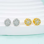 GL Hiphop Jewelry 925 Sterling Silver VVS Round Cut Moissanite Stud Earrings