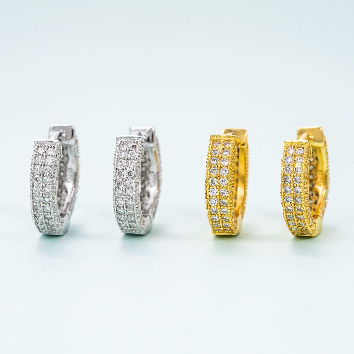 GL High Quality 925 Sterling Silver VVS Round Cut Moissanite Stud Earring