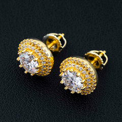 Hip Hop Jewelry 925 Silver VVS Moissanite Diamond Trendy Stud Earrings