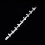 6MM S925 Silver Infinity Cross VVS Moissanite Cuban Chain Bracelet