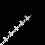 6MM S925 Silver Infinity Cross VVS Moissanite Cuban Chain Bracelet