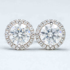 GL Hiphop Jewelry  925 Sterling Silver VVS Round Cut Moissanite Stud Earring