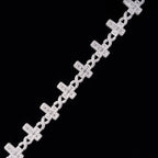 6MM S925 Silver Infinity Cross VVS Moissanite Cuban Chain Bracelet