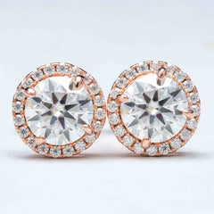 GL Hiphop Jewelry  925 Sterling Silver VVS Round Cut Moissanite Stud Earring