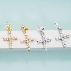 GL VVS Moissanite Diamond Fashion Cross Stud Earring