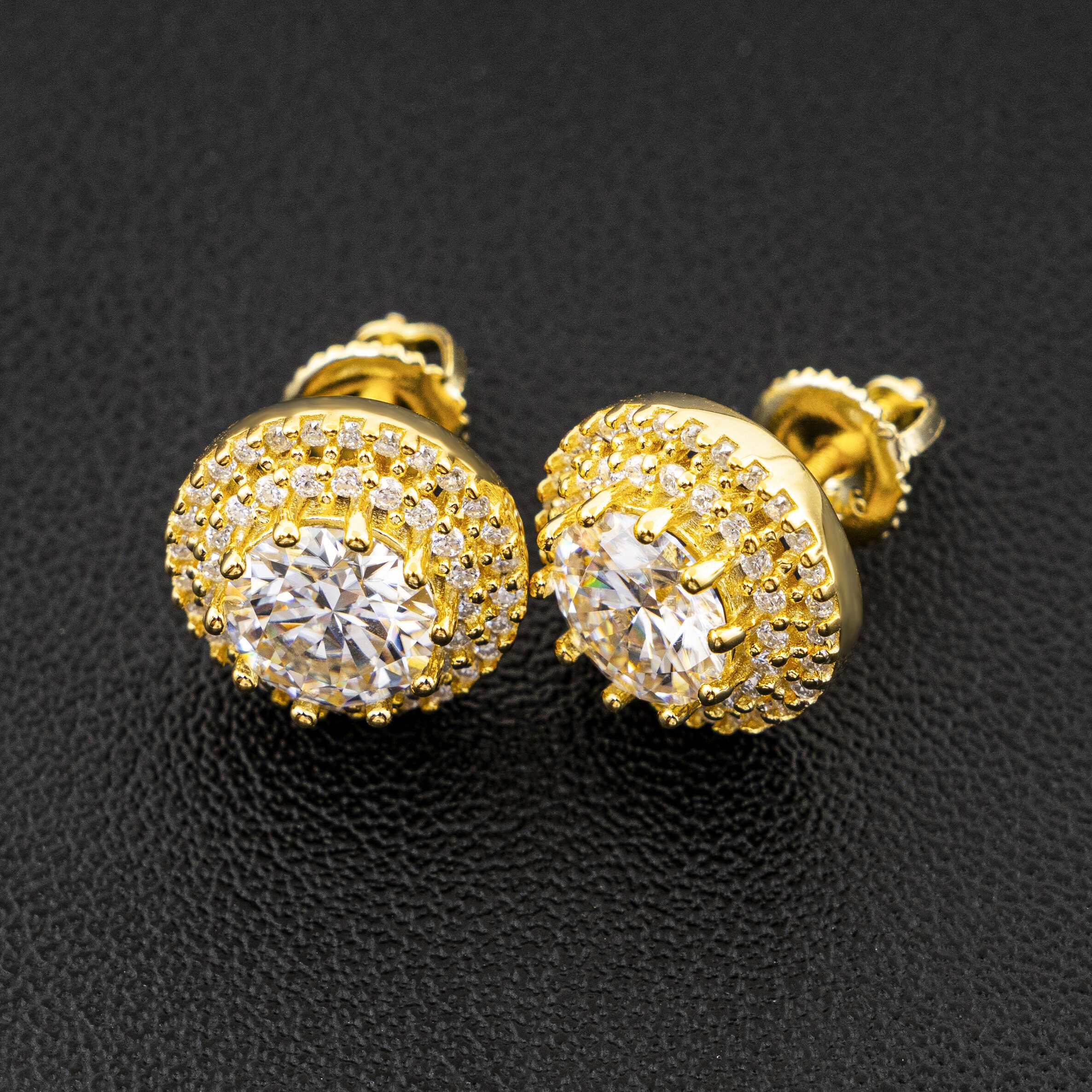 Hip Hop Jewelry 925 Silver VVS Moissanite Diamond Trendy Stud Earrings