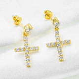 vvs moissanite diamond fashion cross stud earring