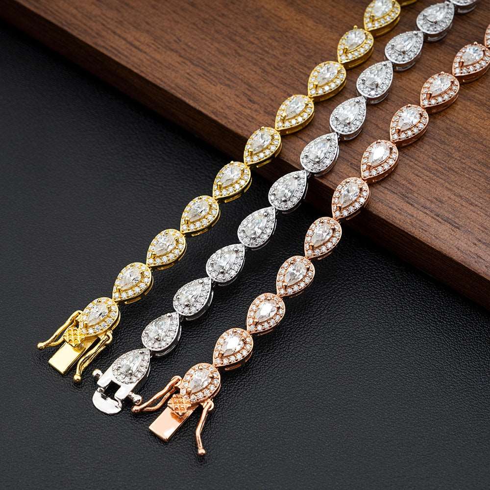 hip hop jewelry fashion style 925 sterling silver with vvs moissanite hip hop jewelry moissanite tennis chain moissanite chain