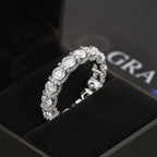 GL 925 Sterling Silver Gold Plated  Round Moissanite Engagement Ring