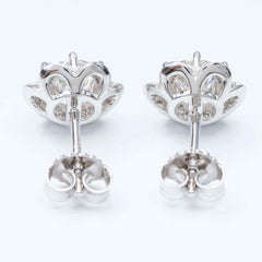 GL Hiphop Jewelry  925 Sterling Silver VVS Round Cut Emerald Cut Moissanite Stud Flower Shape Earring