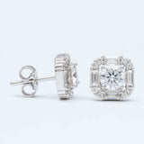 Hiphop Jewelry  925 Sterling Silver VVS Round Cut Emerald Cut Moissanite Stud Earring
