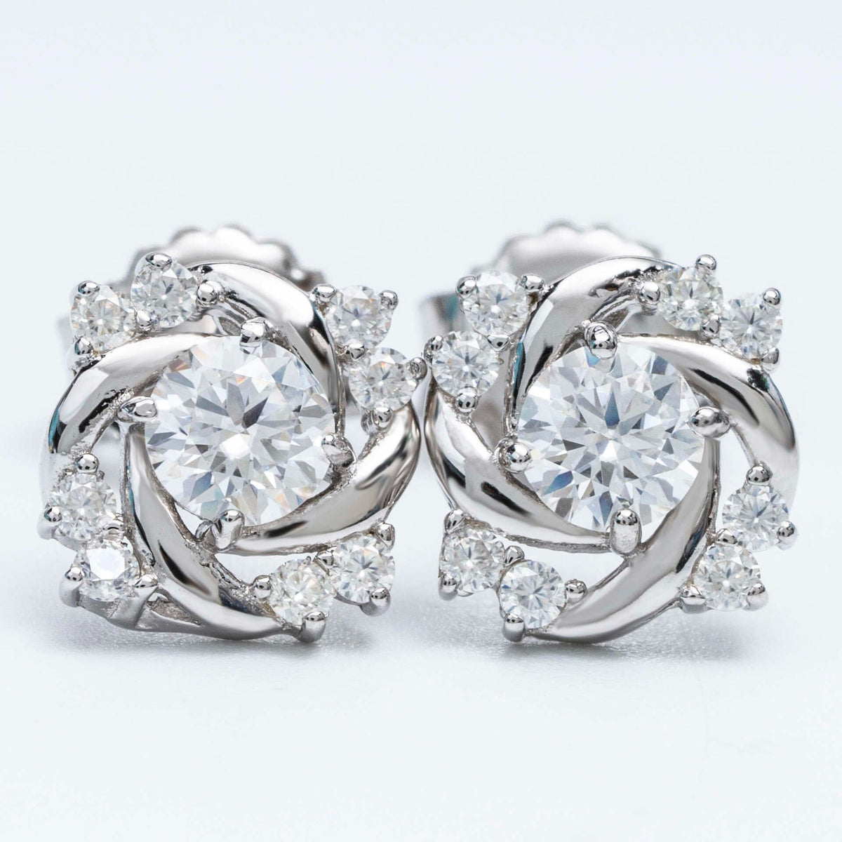 Hiphop Jewelry  925 Sterling Silver VVS Round Cut Moissanite Stud Earring