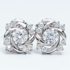 Hiphop Jewelry  925 Sterling Silver VVS Round Cut Moissanite Stud Earring