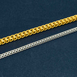 4mm 6mm Stainless steel silver button end Cuban chain