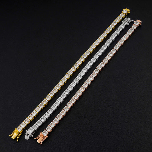 Moissanite custom square tennis Moissanite diamond bracelet for women