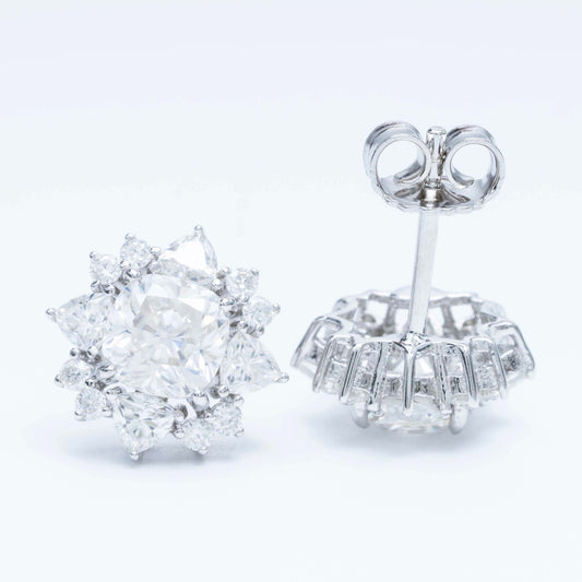 Hiphop Jewelry  925 Sterling Silver VVS Round Cut cushion Moissanite Stud Earring