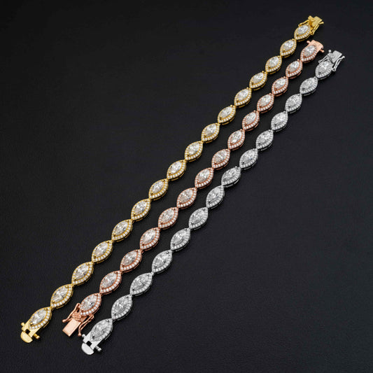customized handmade luxury fashion jewelry charm tennis bracelet mmoissanite diamond bracelet