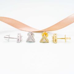 GL Sterling Silver Triangle Shaped Moissanite Stud Earrings