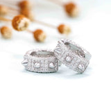 Fashion jewelry luxury ear VVS moissanite diamond hoop earrings