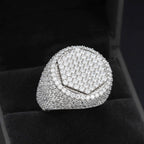 GL Square Round Ice Out Moissanite 925 Sterling Silver Ring