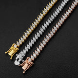 Fashion Diamond Gold Plated Silver Color tennis Bracelet Jewelry VVS Marquise moissanite Bracelet for Women