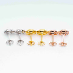 Hiphop Jewelry  925 Sterling Silver VVS Round Cut Emerald Cut Moissanite Stud pentagon Earring