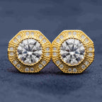 Hiphop Jewelry  925 Sterling Silver VVS Round Cut Emerald Cut Moissanite Stud pentagon Earring