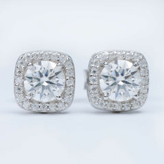 GL Hiphop Jewelry  925 Sterling Silver VVS Round Cut Moissanite Stud Earring
