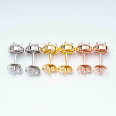 GL Hiphop Jewelry  925 Sterling Silver VVS Round Cut Moissanite Stud Earring