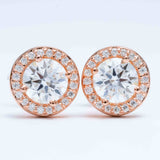 Hiphop Jewelry  925 Sterling Silver VVS Round Cut Moissanite Stud Earring