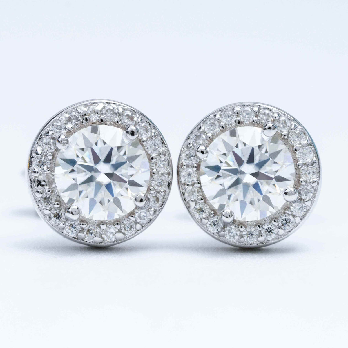 GL Hiphop Jewelry  925 Sterling Silver VVS Round Cut Moissanite Stud Earring