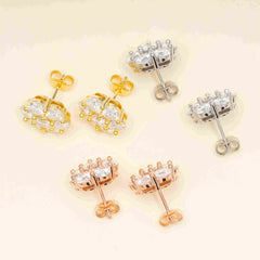 GL High Quality 925 Sterling Silver VVS Round Cut Moissanite Stud Earring