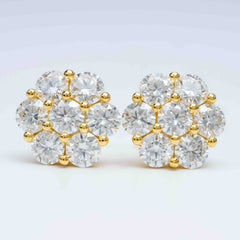 GL High Quality 925 Sterling Silver VVS Round Cut Moissanite Stud Earring