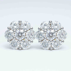 GL High Quality 925 Sterling Silver VVS Round Cut Moissanite Stud Earring