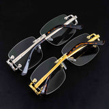 Hip hop Brass iced out AAAAA Zircon mens sunglasses jewelry rimless glasses
