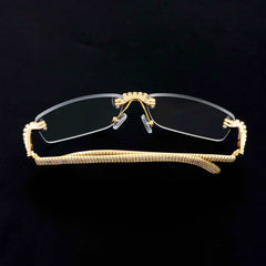GL Hip Hop Iced out 5A+ Diamond Mens Frameless Sunglasses Jewelry Glasses