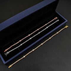 hip hop jewelry bling tennis chain fashion designer vvs moissanite sterling silver tennis bracelet