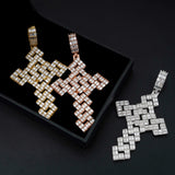 Pass diamond test jewelry with tennis chain hip hop custom pendant necklace cross pendant vvs moissanite cross hip hop pendant
